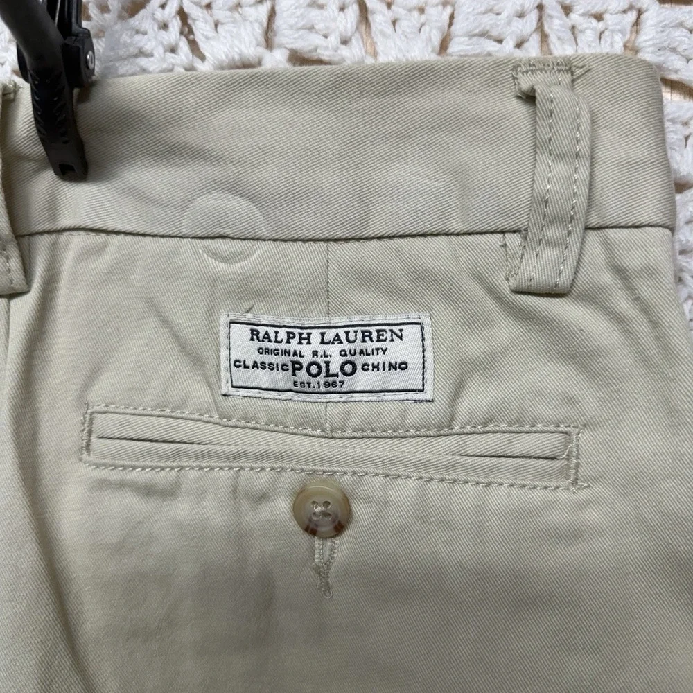New Ralph Lauren Boy's Shorts Sz 12 Chino Khaki Beige Flat Front School Casual